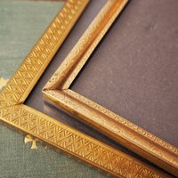 Set of two vintage photo frames | Vintage photo frames 13x18 cm | Vintage brass picture frames | Vintage silver plated frames