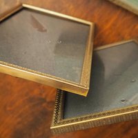 Set of two vintage photo frames | Vintage photo frames 13x18 cm | Vintage brass picture frames | Vintage silver plated frames