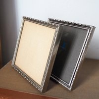 Set of two vintage photo frames | Vintage silver plated photo frames | Silver plated square frames | Silver plated picture frames
