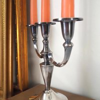 Vintage alpacca candelabra | Alpacca silver candelabra | Three arm candlestick holder | Vintage candelabrum