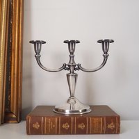 Vintage alpacca candelabra | Alpacca silver candelabra | Three arm candlestick holder | Vintage candelabrum