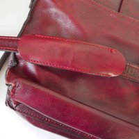 Vintage leather crossbody bag | Vintage leather bag | Burgundy leather bag | Vintage leather bag by Three Bags | Made in Finland