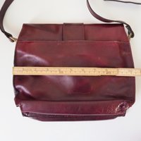 Vintage leather crossbody bag | Vintage leather bag | Burgundy leather bag | Vintage leather bag by Three Bags | Made in Finland