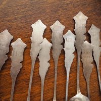 Set of nine vintage teaspoons | Vintage alpacca silver teaspoons | Small teaspoons | Vintage teaspoon set | Vintage alpacca teaspoons