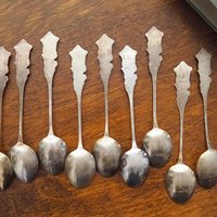Set of nine vintage teaspoons | Vintage alpacca silver teaspoons | Small teaspoons | Vintage teaspoon set | Vintage alpacca teaspoons