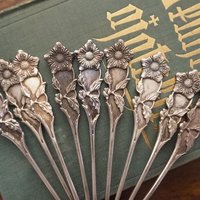 Set of nine vintage teaspoons | Vintage alpacca silver teaspoons | Small teaspoons | Vintage teaspoon set | Vintage alpacca teaspoons