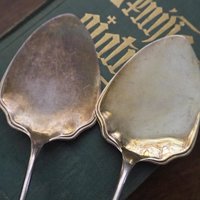 Vintage alpacca silver cake servers | Set of two vintage cake servers | Alpacca silver cake servers | Vintage serveware