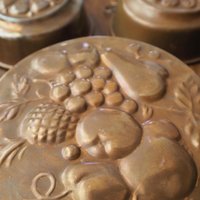 Set of three vintage copper baking molds | Vintage copper molds | Mismatched copper molds | Vintage baking molds | Vintage kitchen decor