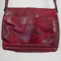 Vintage leather crossbody bag | Vintage leather bag | Burgundy leather bag | Vintage leather bag by Three Bags | Made in Finland