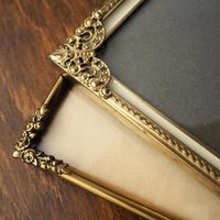 Set of two vintage photo frames | Vintage photo frames | Vintage brass picture frames | Mismatched photo frames