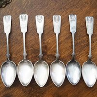 Set of six vintage spoons | Vintage Musla spoons | Vintage alpacca silver spoons | Small vintage spoons