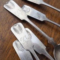 Set of six vintage spoons | Vintage Musla spoons | Vintage alpacca silver spoons | Small vintage spoons