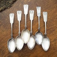Set of six vintage spoons | Vintage Musla spoons | Vintage alpacca silver spoons | Small vintage spoons