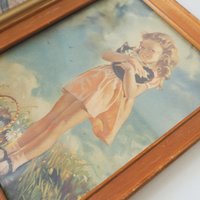 Vintage wall art set | Framed vintage prints for a nursery or a little girl's room | Vintage prints | Framed vintage prints