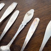 Set of six vintage spoons | Vintage spoons | Vintage alpacca silver spoons | Small vintage spoons