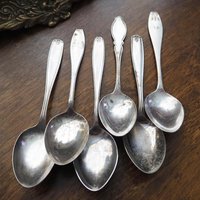 Set of six vintage spoons | Vintage spoons | Vintage alpacca silver spoons | Small vintage spoons