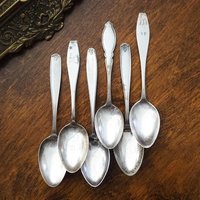 Set of six vintage spoons | Vintage spoons | Vintage alpacca silver spoons | Small vintage spoons