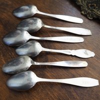 Set of six vintage spoons | Vintage spoons | Vintage alpacca silver spoons | Small vintage spoons