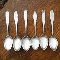 Set of six vintage spoons | Vintage spoons | Vintage alpacca silver spoons | Small vintage spoons