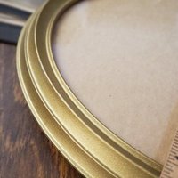 Set of two vintage picture frames | Oval photo frames | Vintage gold tone frames | Vintage photo frames