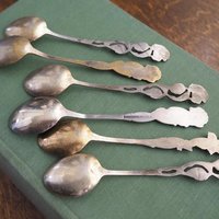 Set of six vintage teaspoons | Small silver plated teaspoons | Mismatched teaspoon set | Vintage rose teaspoons