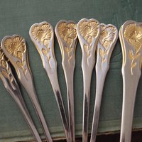Set of six vintage teaspoons and a cake server | Hackmann Myrna | Vintage stainless steel teaspoons | Vintage teaspoons