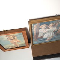 Vintage wall art set | Framed vintage prints for a nursery or a little girl's room | Vintage prints | Framed vintage prints