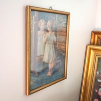 Vintage wall art set | Framed vintage prints for a nursery or a little girl's room | Vintage prints | Framed vintage prints