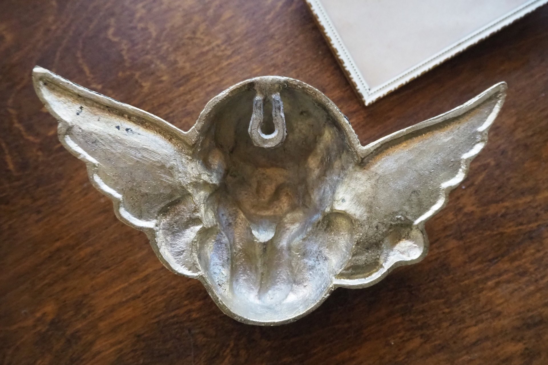 Vintage brass angel | Angel wall ornament | Vintage angel figure | Brass cherub figure