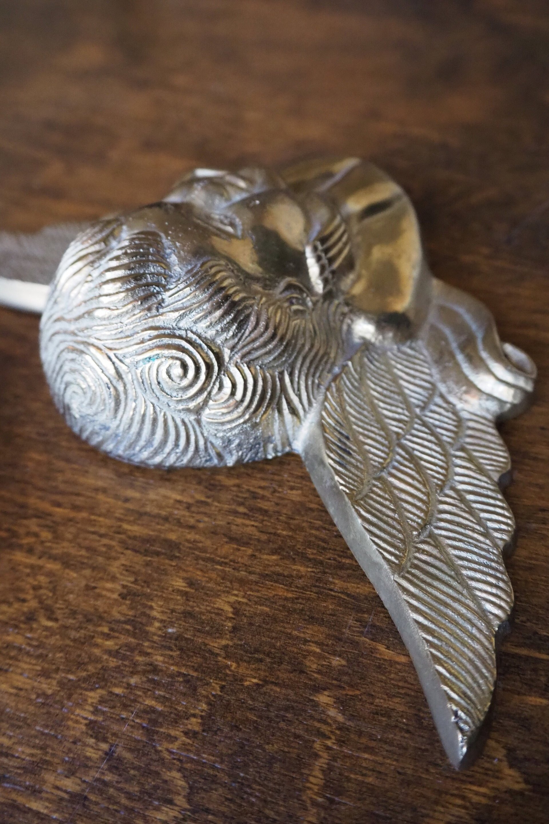 Vintage brass angel | Angel wall ornament | Vintage angel figure | Brass cherub figure