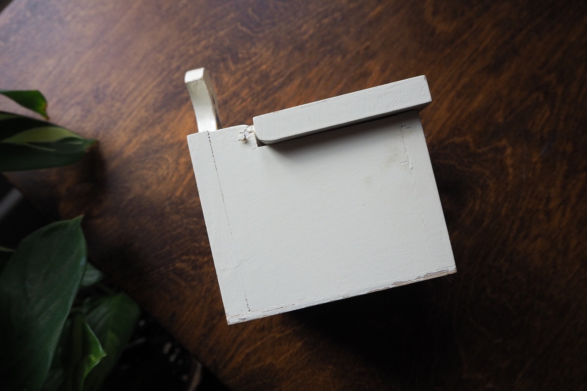 Vintage wooden salt container | Wooden salt box | Vintage salt box
