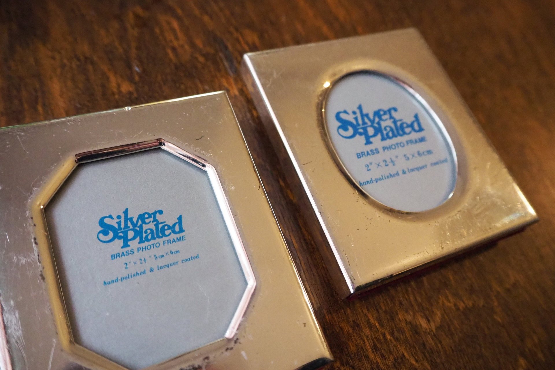 Vintage picture frames | Set of two silver plated frames | Silver plated picture frames | Tiny vintage picture frames