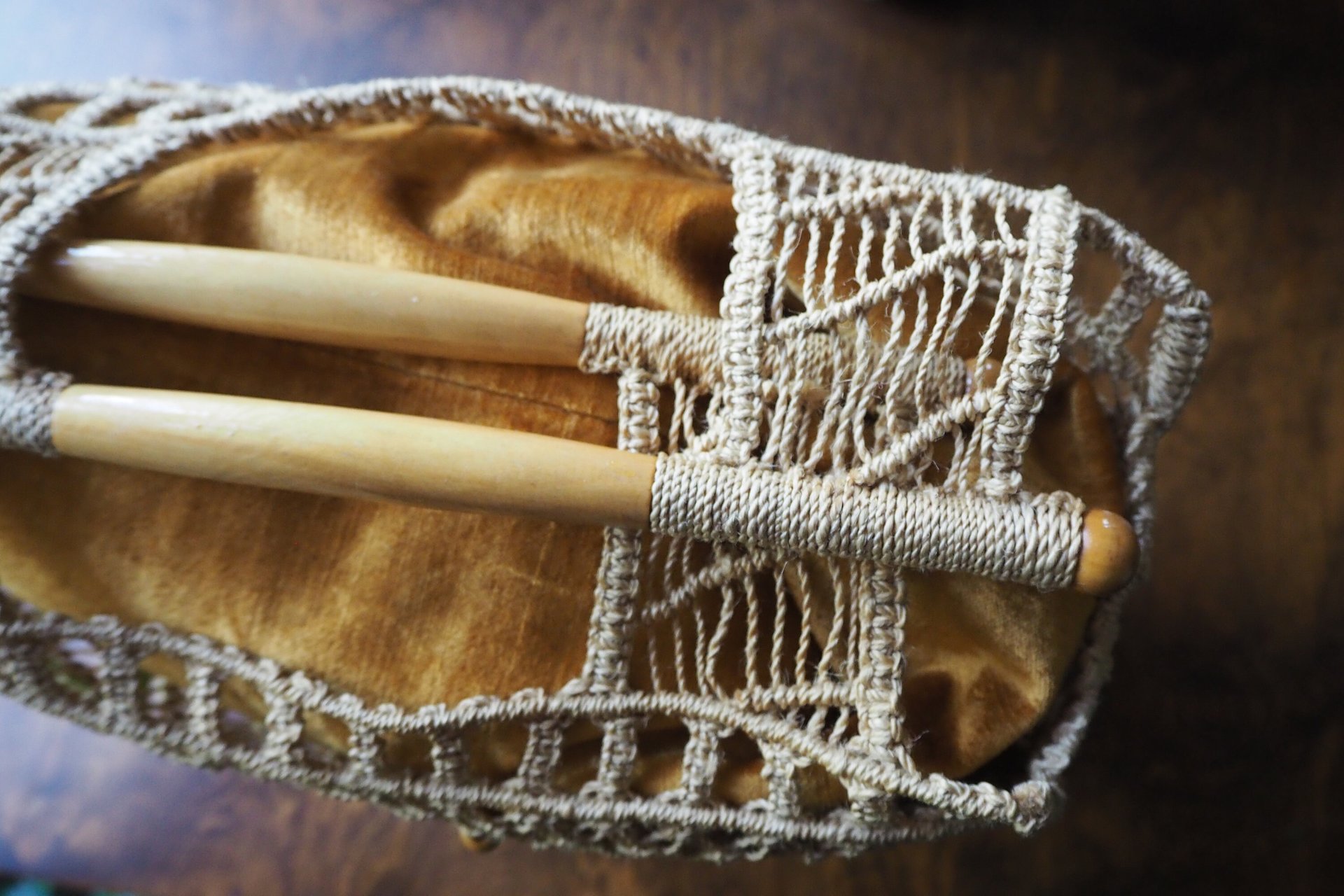 Vintage macrame bag | Macrame bag | Macrame woven handbag with wooden handles | Boho macrame bag