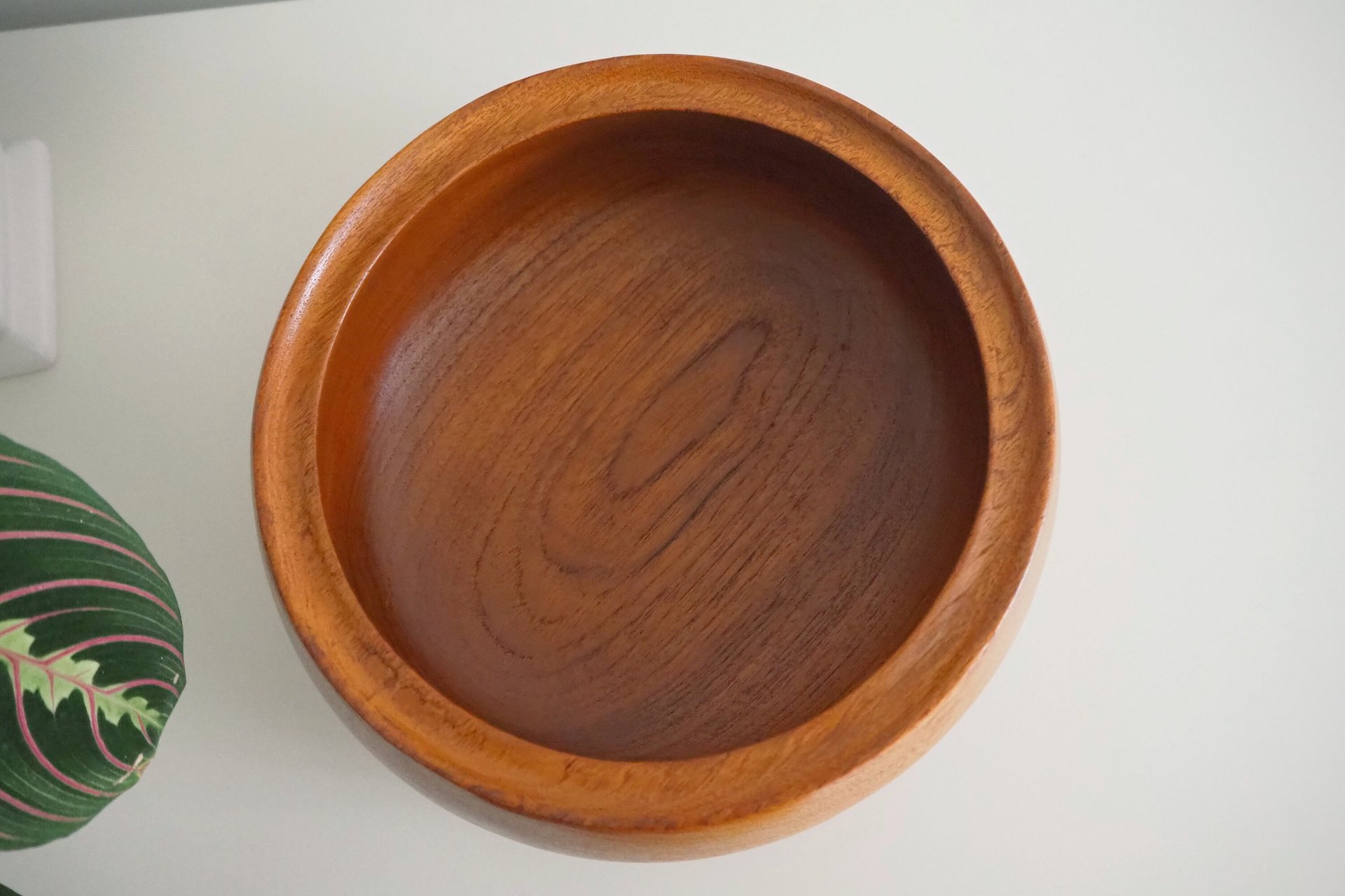 Vintage wooden bowl | Large teak fruit bowl | Large vintage teak bowl | Large wooden bowl