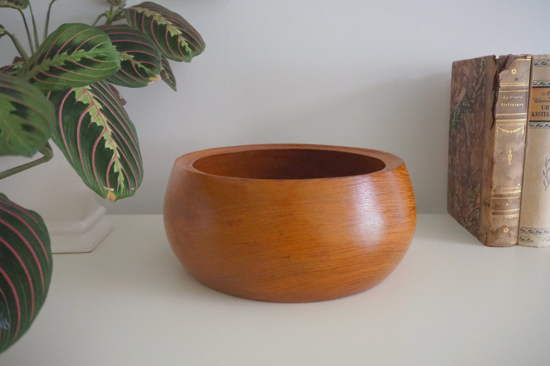 Vintage wooden bowl | Large teak fruit bowl | Large vintage teak bowl | Large wooden bowl