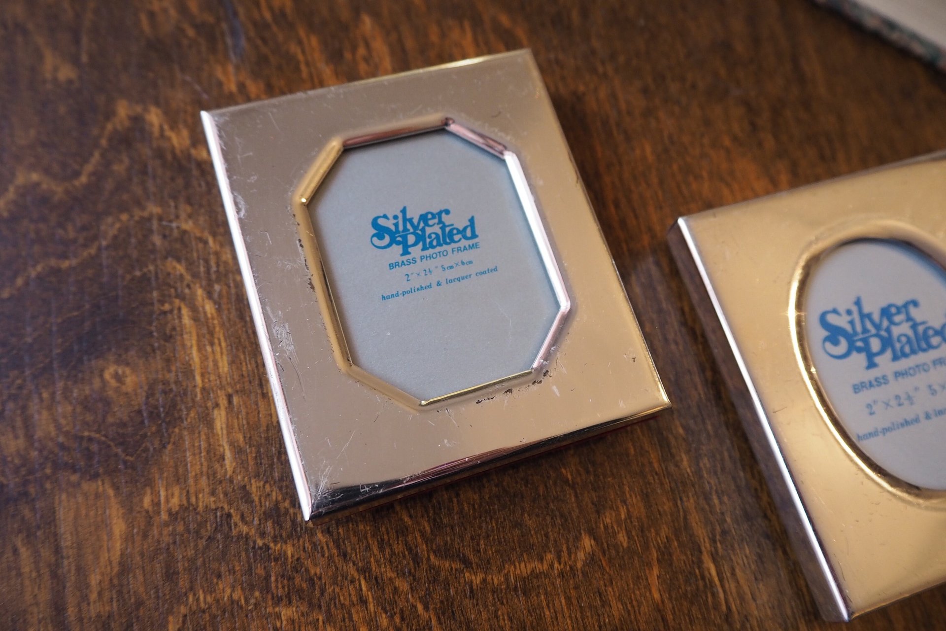 Vintage picture frames | Set of two silver plated frames | Silver plated picture frames | Tiny vintage picture frames