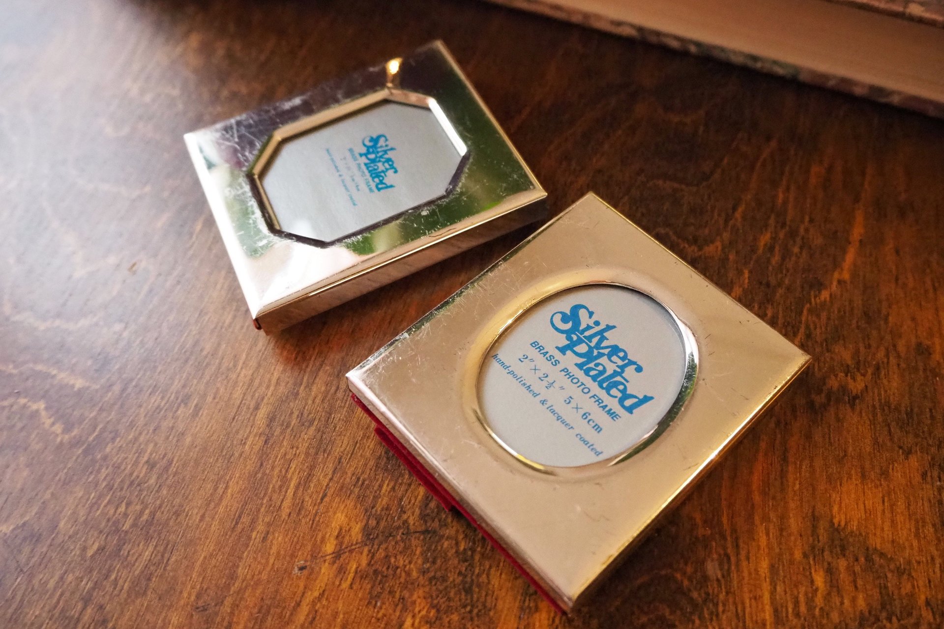Vintage picture frames | Set of two silver plated frames | Silver plated picture frames | Tiny vintage picture frames