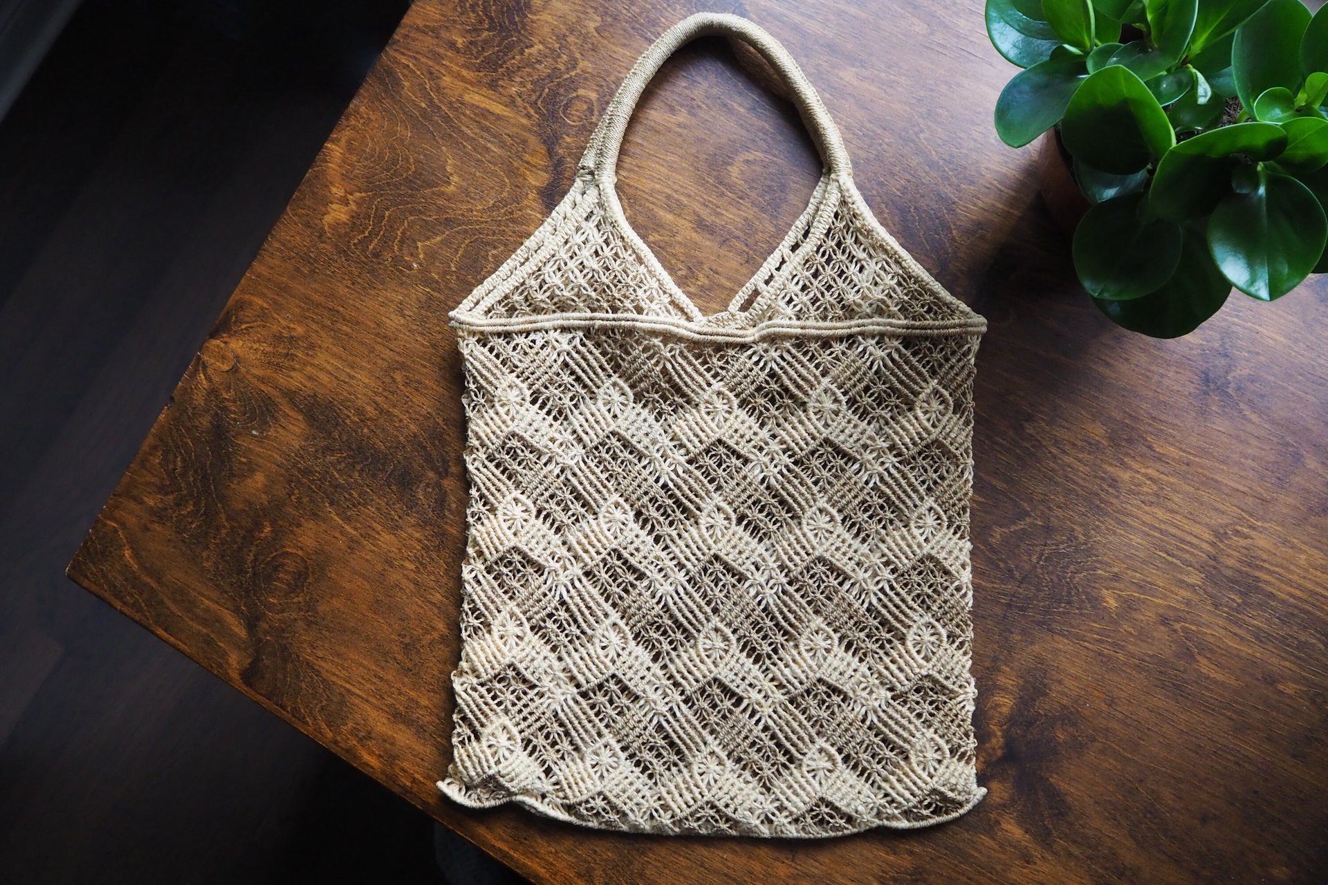 Vintage macrame bag | Macrame market bag | Macrame woven handbag | Boho macrame bag | Vintage market bag