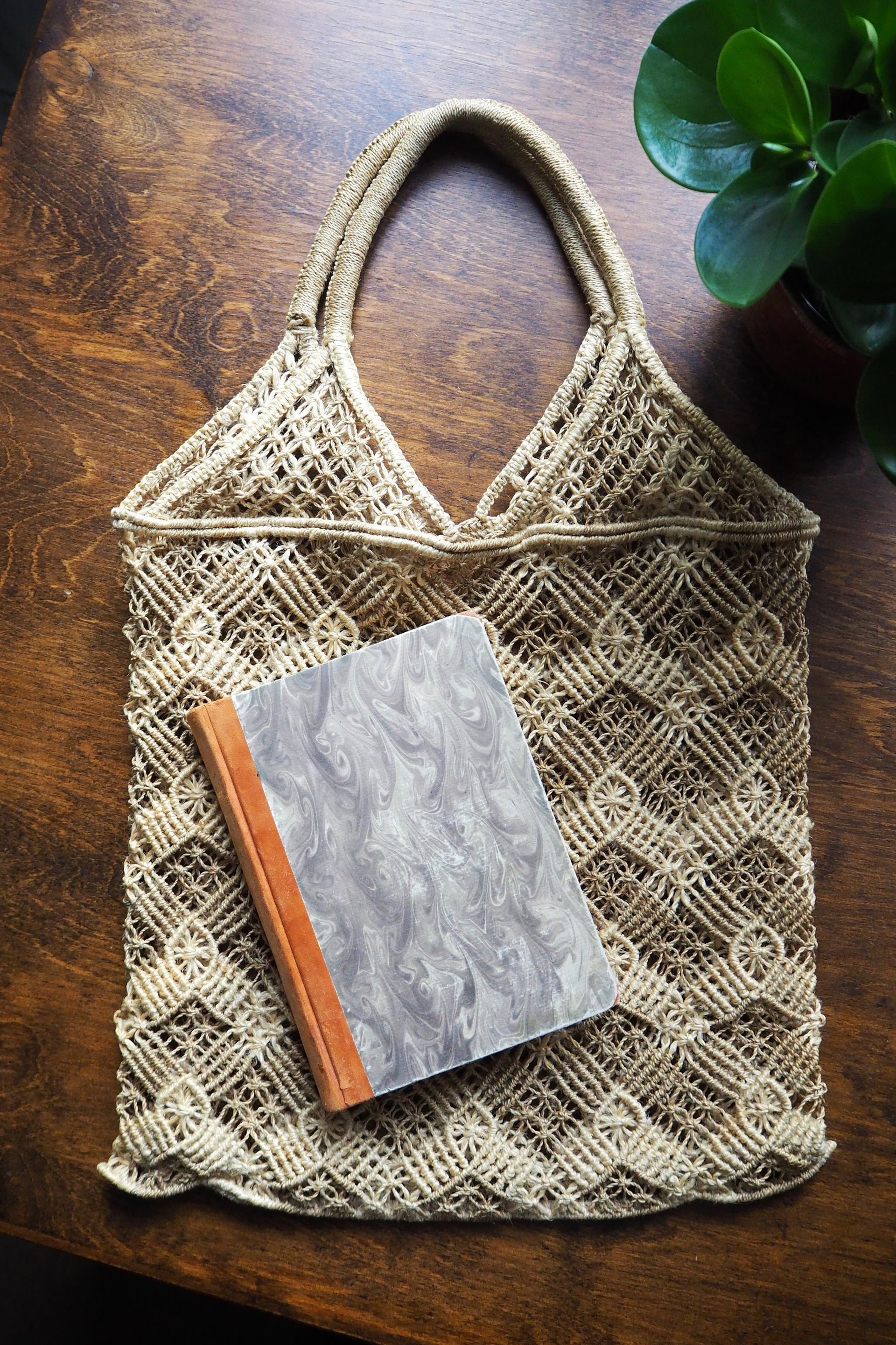 Vintage macrame bag | Macrame market bag | Macrame woven handbag | Boho macrame bag | Vintage market bag
