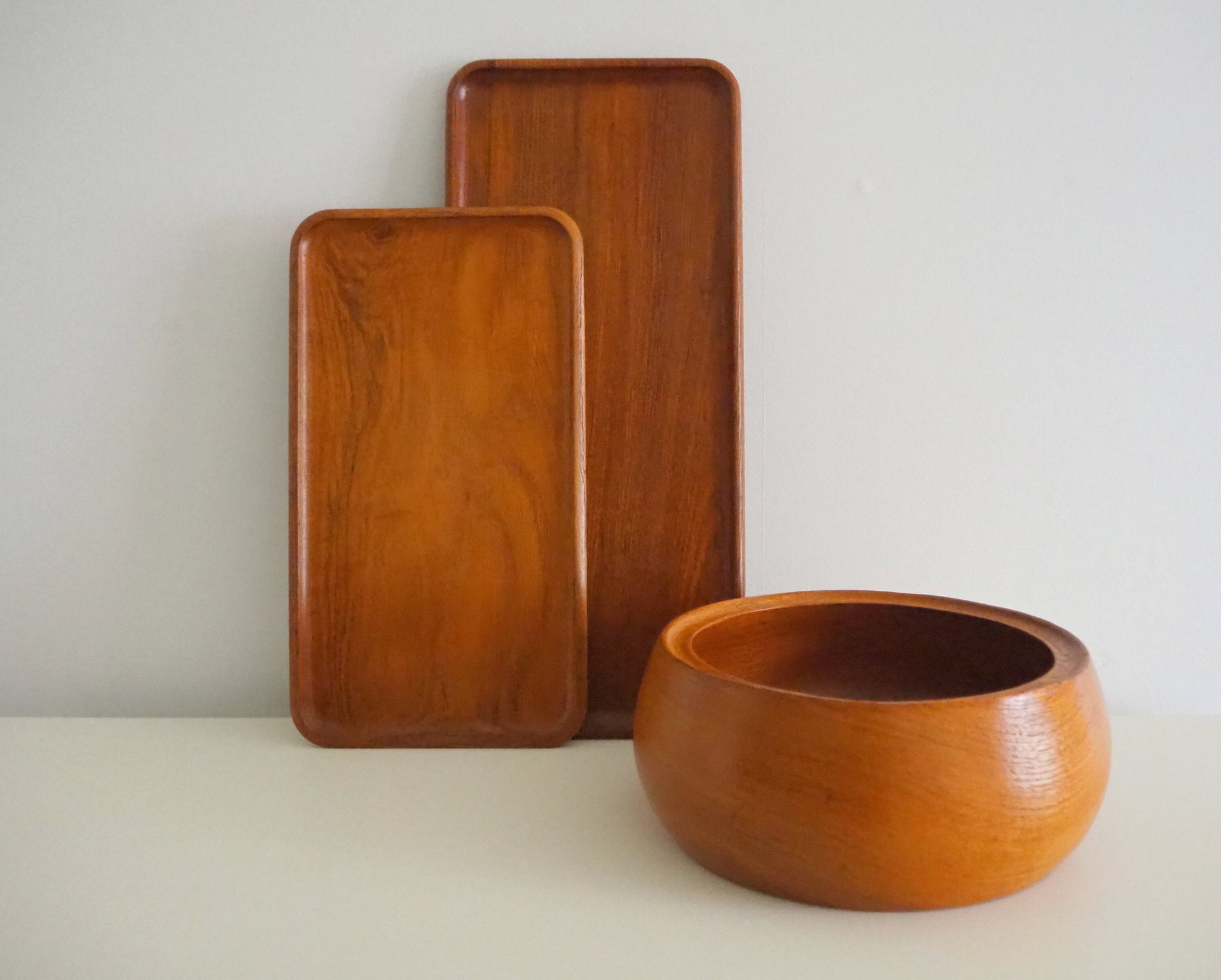Vintage wooden bowl | Large teak fruit bowl | Large vintage teak bowl | Large wooden bowl