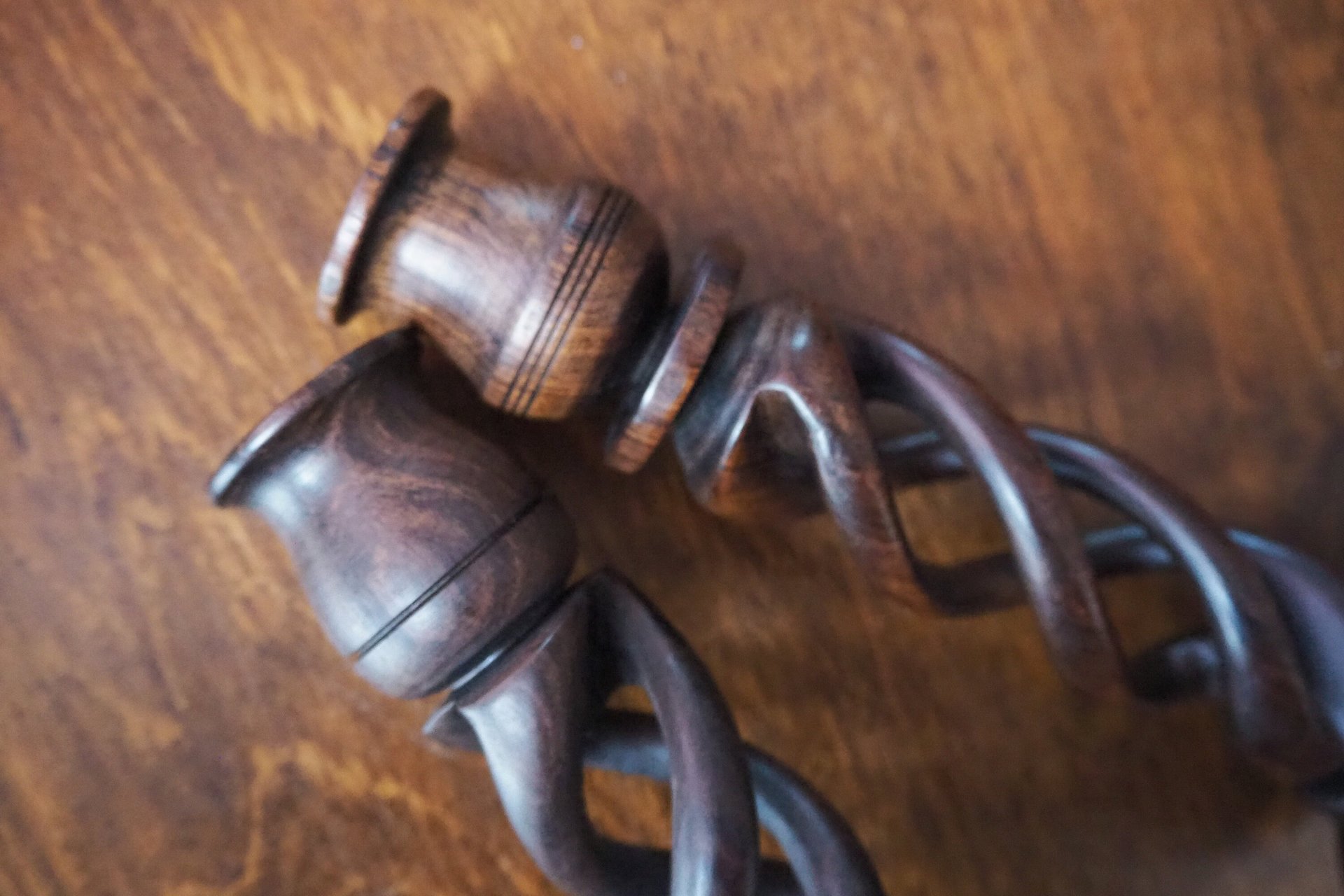 Pair of vintage candlestick holders | Wooden candlestick holders | Vintage wood candlestick holders | Candlestick holder pair