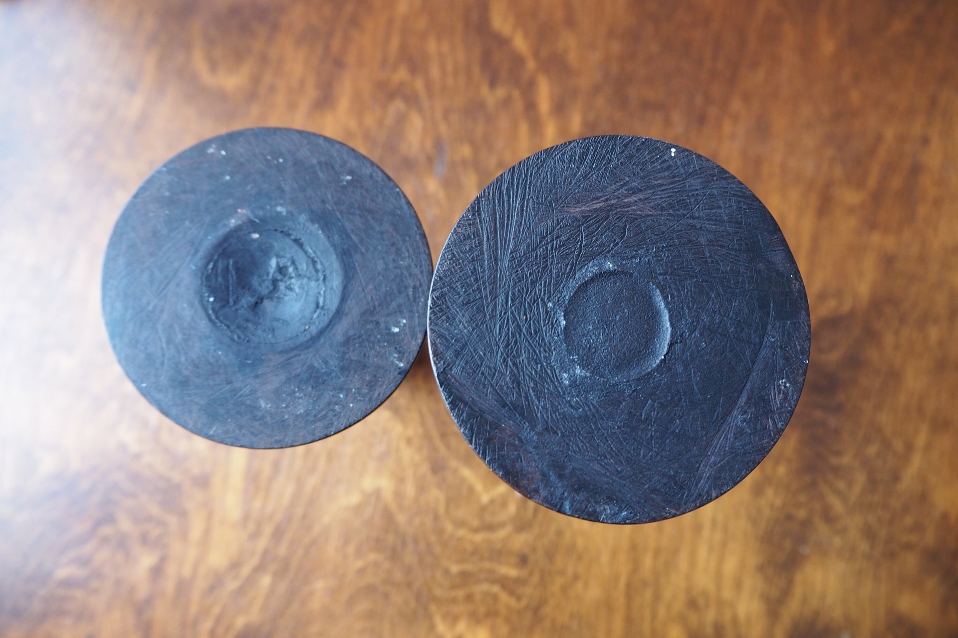 Pair of vintage candlestick holders | Wooden candlestick holders | Vintage wood candlestick holders | Candlestick holder pair
