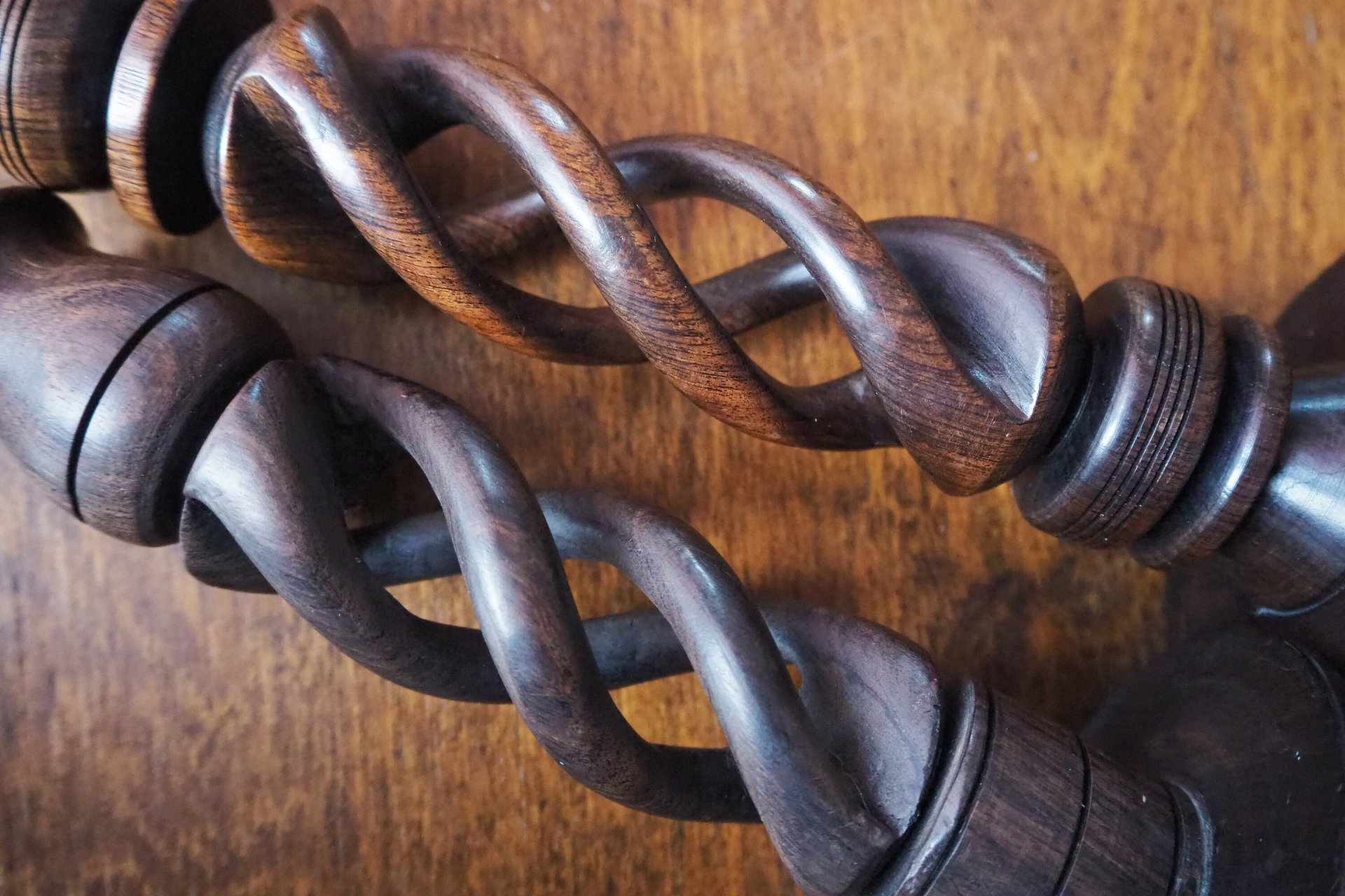 Pair of vintage candlestick holders | Wooden candlestick holders | Vintage wood candlestick holders | Candlestick holder pair