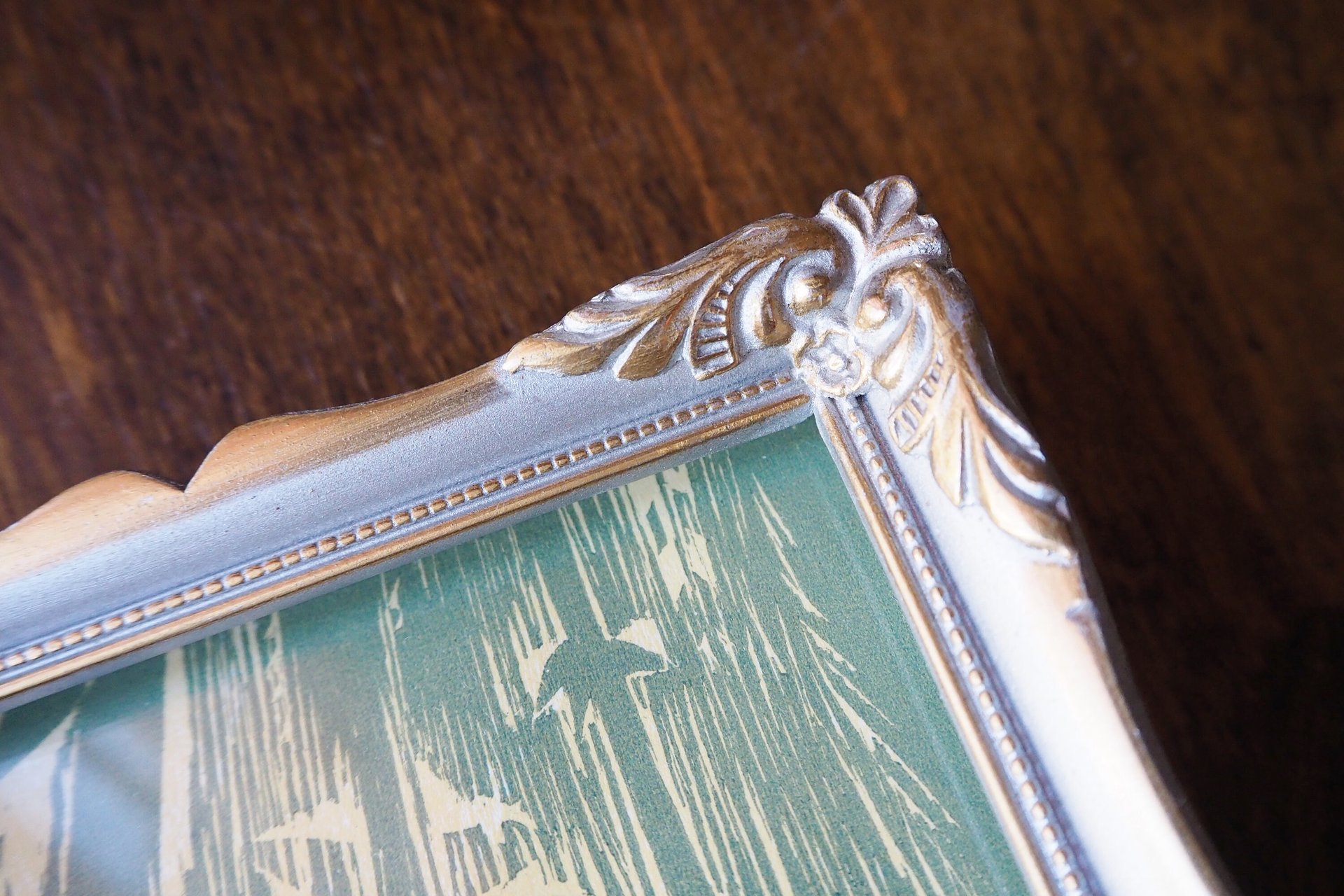 Vintage wooden photo frame | Silver tone picture frame 14x19 cm | Vintage wooden picture frame | Vintage Eklöf photo frame