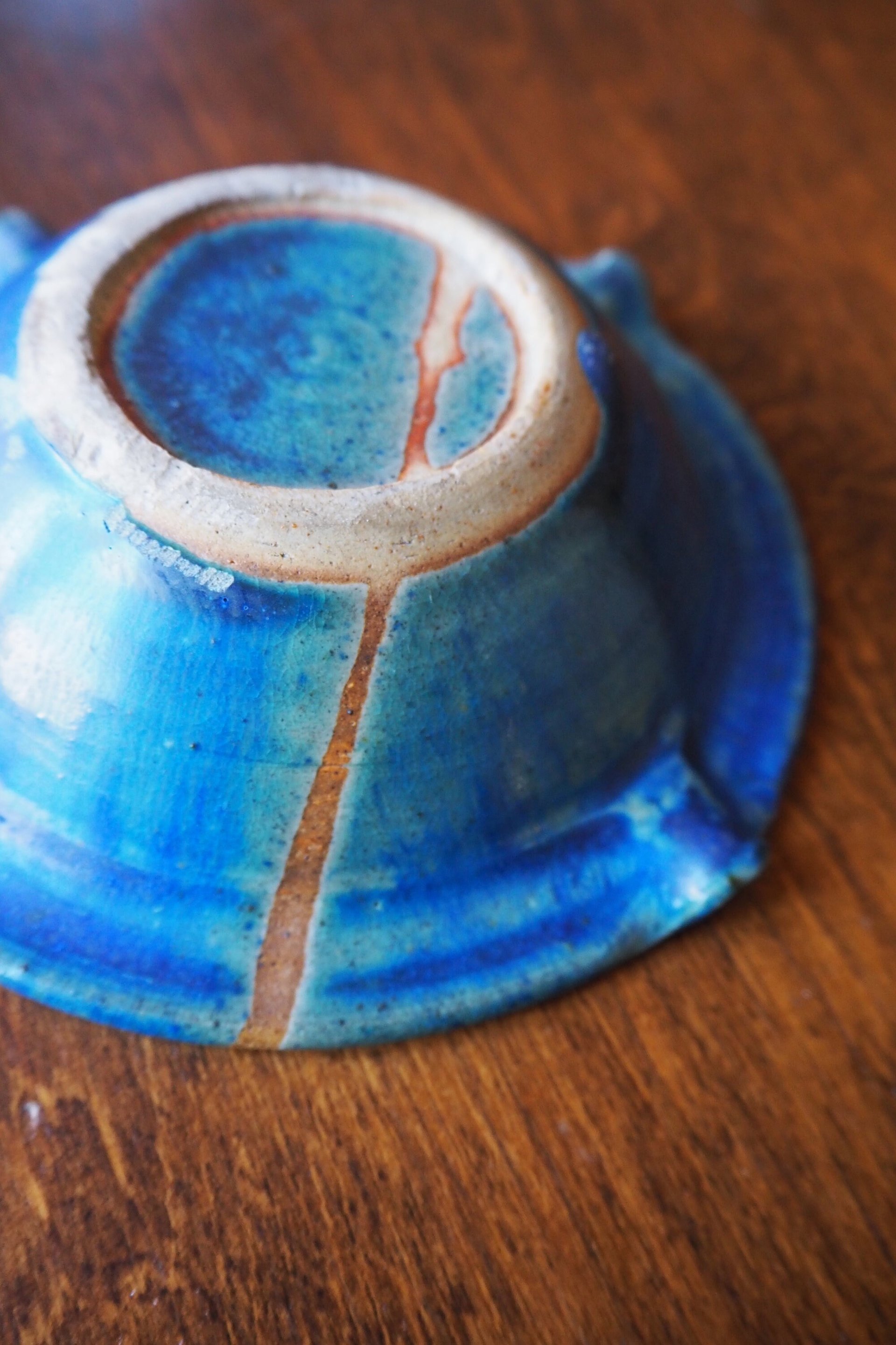 Vintage ceramic ashtray | Blue and turquoise ashtray | Vintage stoneware ashtray | Ceramic ashtray | Vintage ashtray