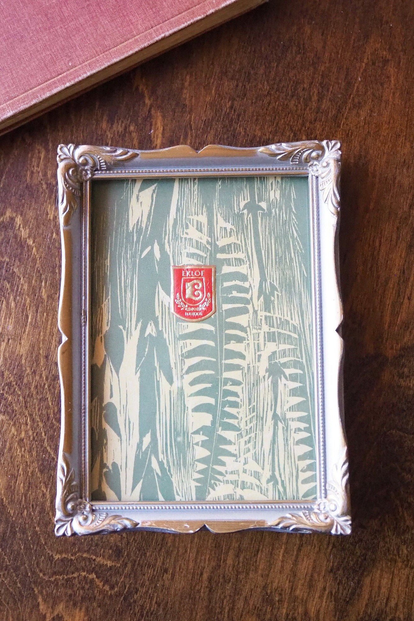 Vintage wooden photo frame | Silver tone picture frame 14x19 cm | Vintage wooden picture frame | Vintage Eklöf photo frame