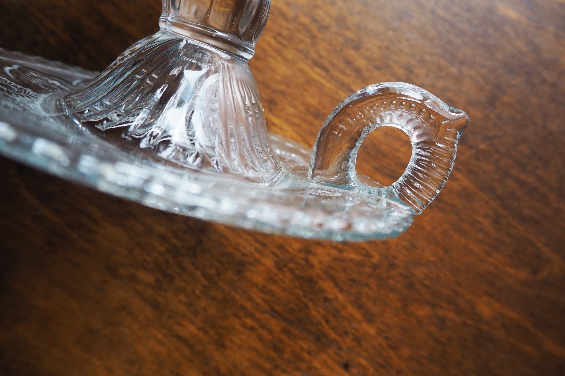 Vintage candlestick holder | Glass candlestick holder | Vintage glass candle holder | Vintage chamber style candle holder