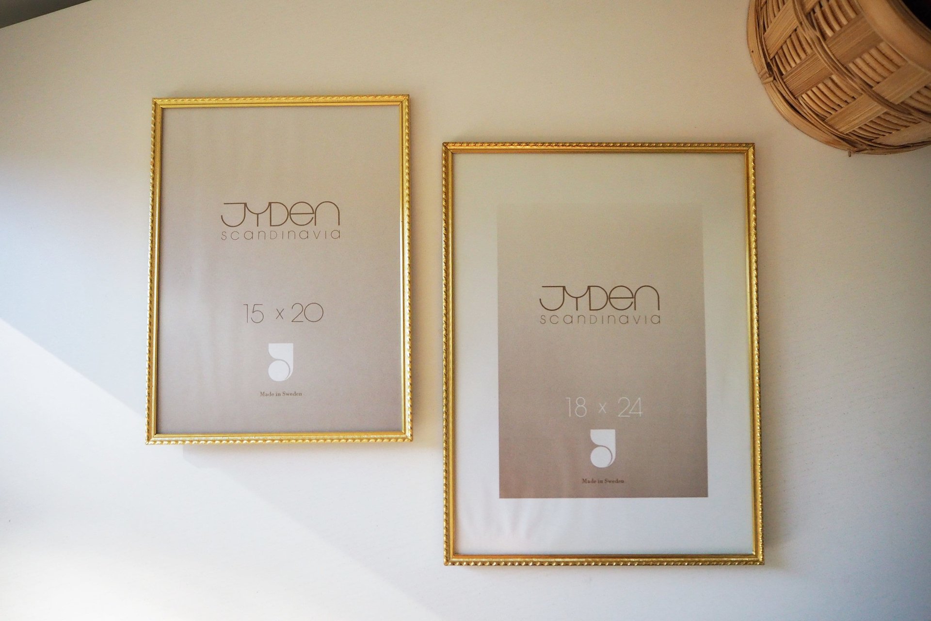 Set of two vintage photo frames | Set of two matching vintage frames | Vintage brass frame set 15x20 cm and 18x24 cm | Vintage Jyden frames