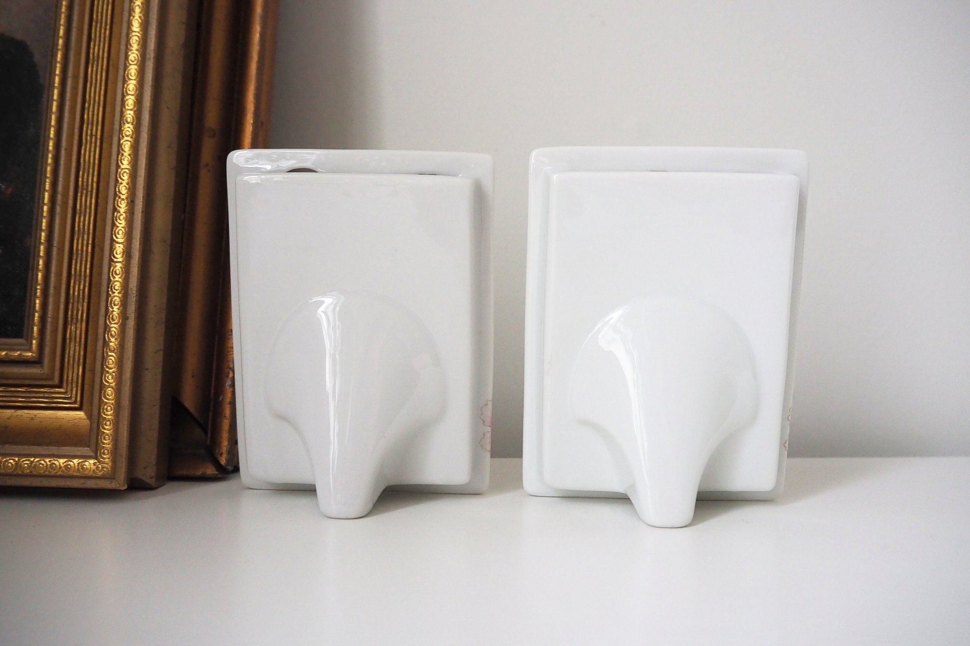 Set of two vintage ceramic photo frames | Ceramic photo frames | Matching ceramic frames | Vintage Japanese picture frames