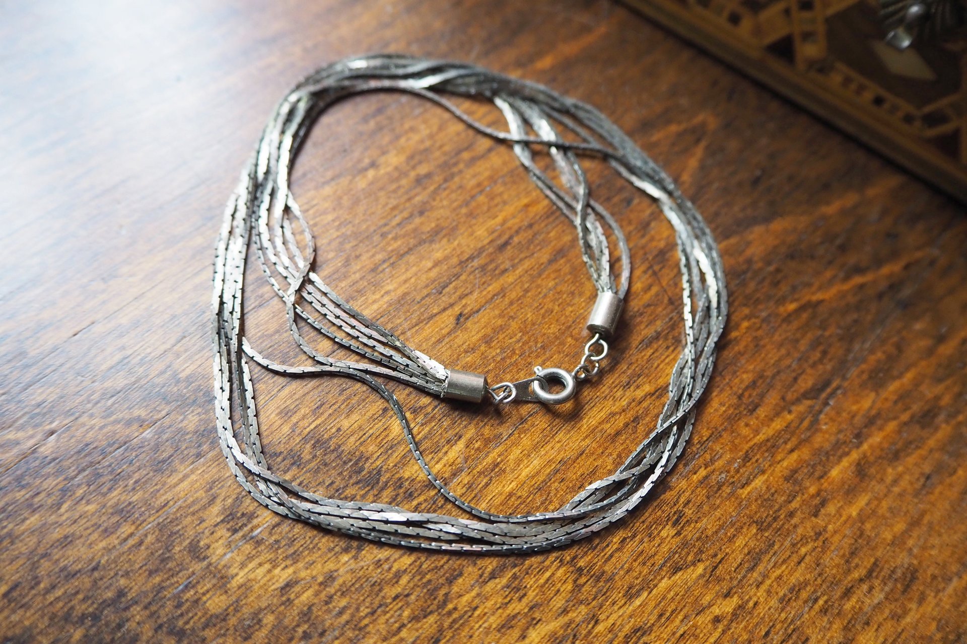 Vintage multichain necklace | Silver tone necklace | Vintage silver tone necklace | Multi-chain necklace | Thin multichain necklace
